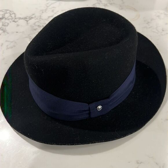 Rag & Bone Trilby Drape Band Fedora Hat Wool Black Size S - Picture 4 of 6